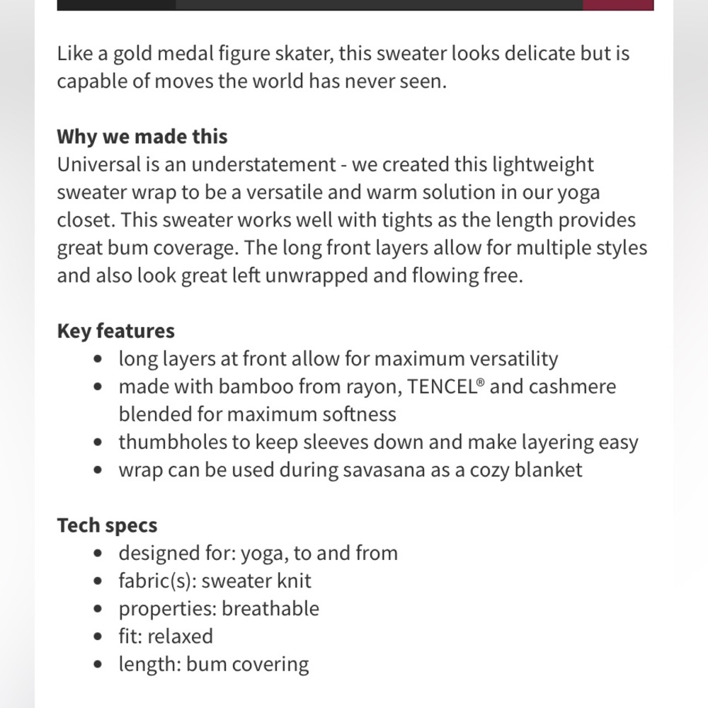 Lululemon Universal Wrap - Picture 7 of 12